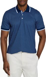 CONSTRUCT Slim Fit Square Dot Short Sleeve Polo