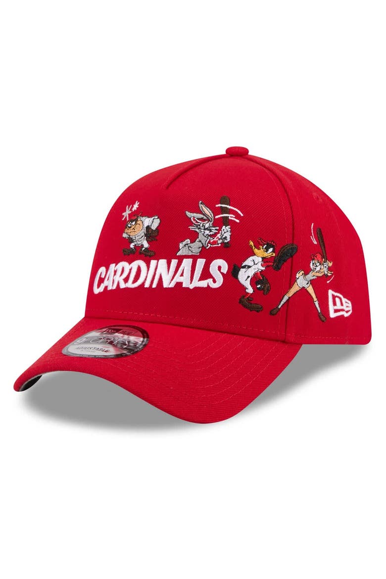 Youth New Era Red St. Louis Cardinals Looney Tunes A-Frame 9FORTY Adjustable Hat, Alternate, color, Red