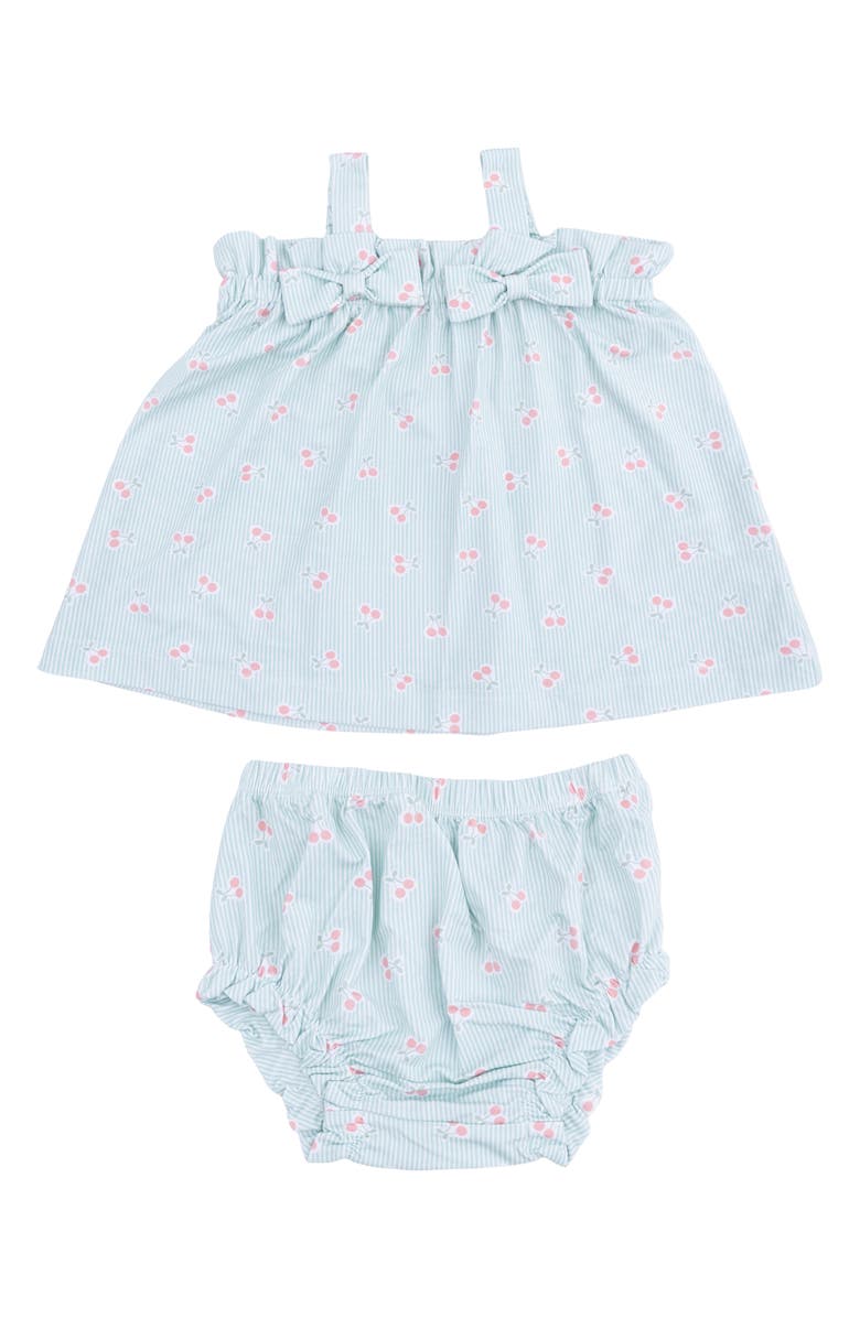 Angel Dear Tiny Cherry Stripe Dress & Bloomers Set, Main, color, 