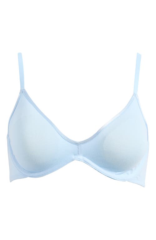 B.tempt'd By Wacoal B. Tempt'd By Wacoal Cotton To A Tee Scoop Unlined Underwire Bra In Dream Blue