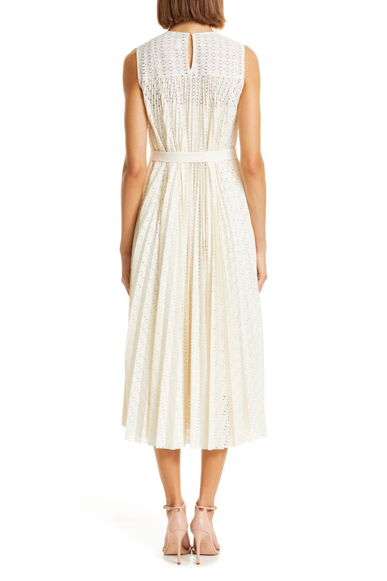 Deplica Cutout Pleated Dress, Alternate, color, SOFT CREAM