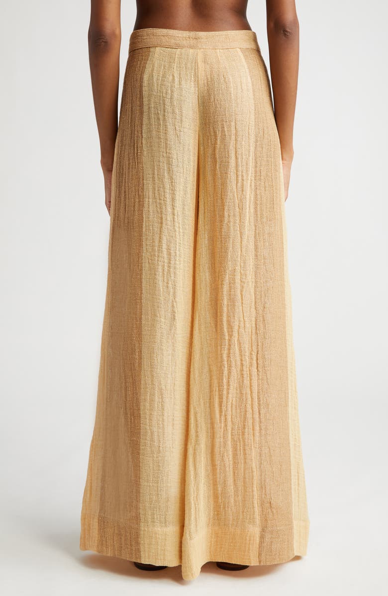 Lisa Marie Fernandez Wide Leg Linen Blend Pants, Alternate, color, 