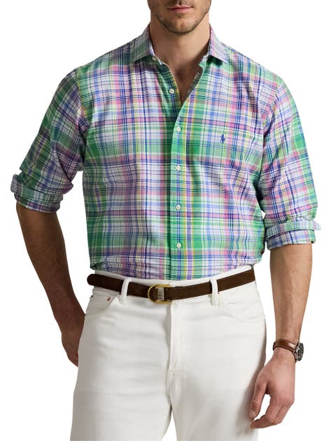 Big & Tall Plaid Oxford Sport Shirt