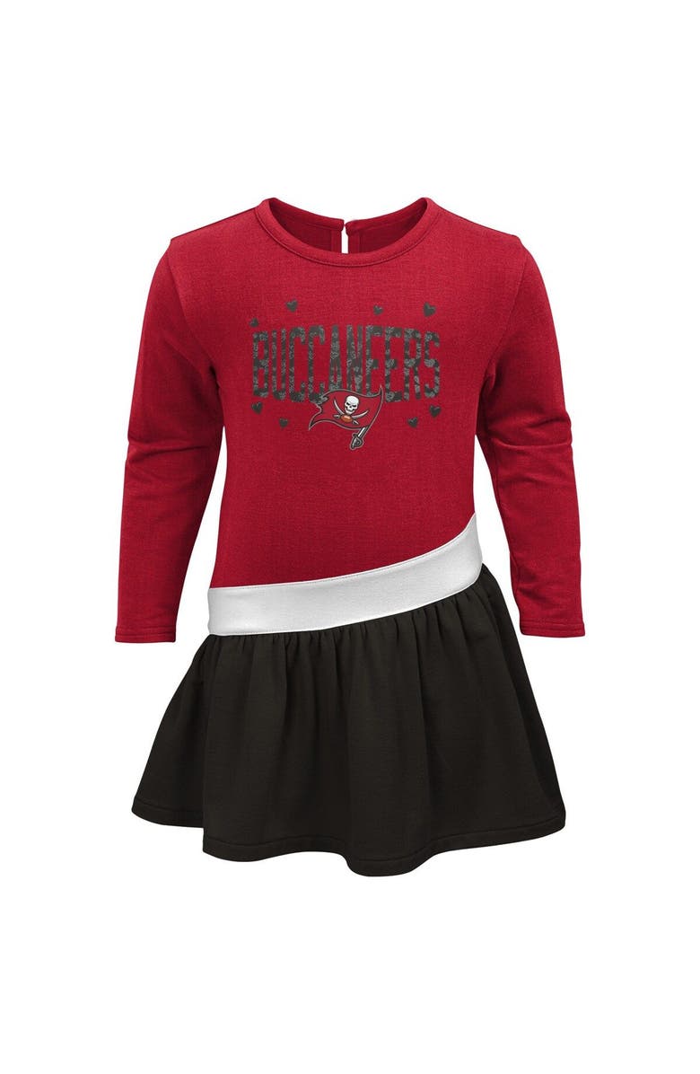 Outerstuff Girls Infant Red/Pewter Tampa Bay Buccaneers Heart to Heart Jersey Tri-Blend Dress, Alternate, color, Red
