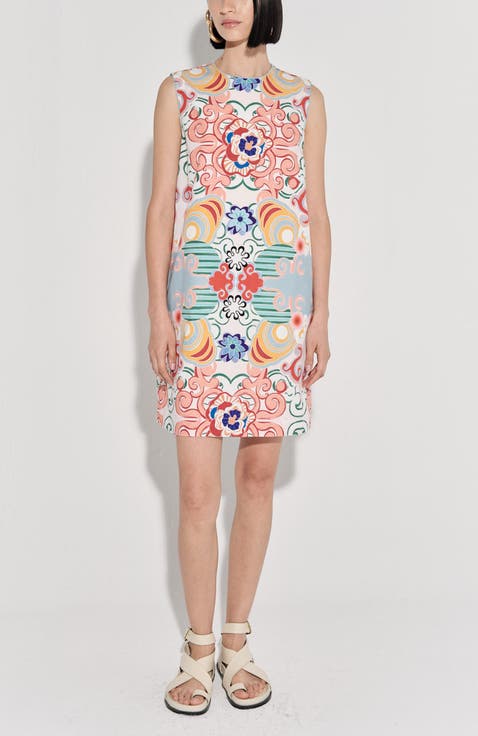 Mundo Sleeveless Column Cotton Minidress