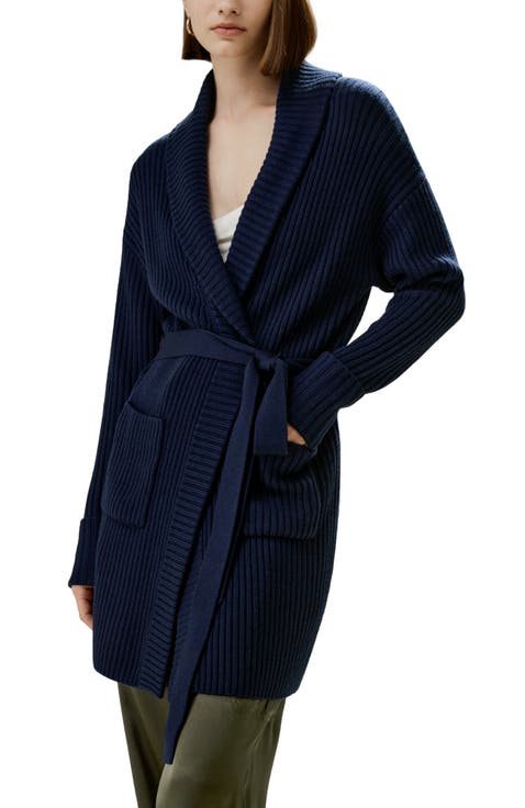 Merino Wool Shawl Collar Cardigan