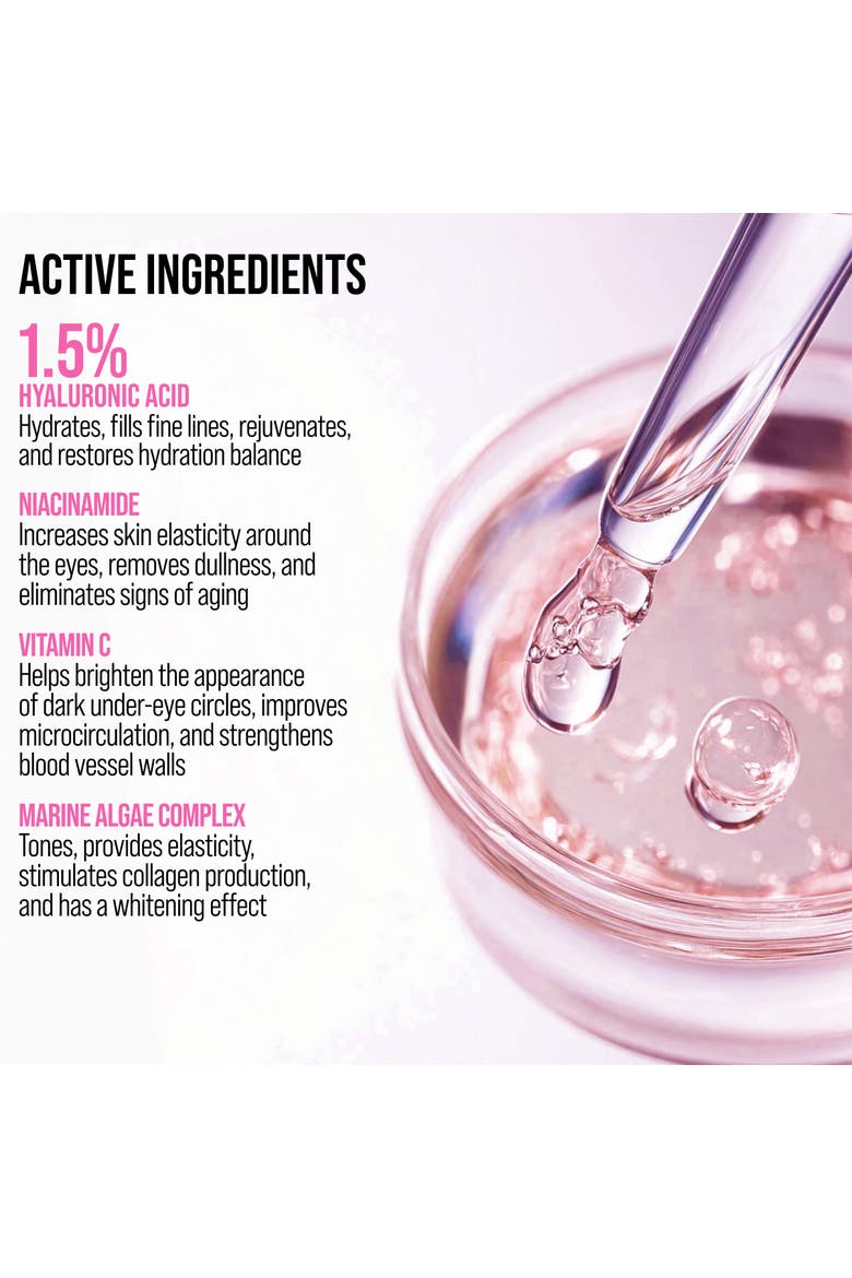 Eye Cream with Hyaluronic acid for Hydrated, Brighter Looking Skin with Cooling Metal Applicator, Alternate, color, Clear