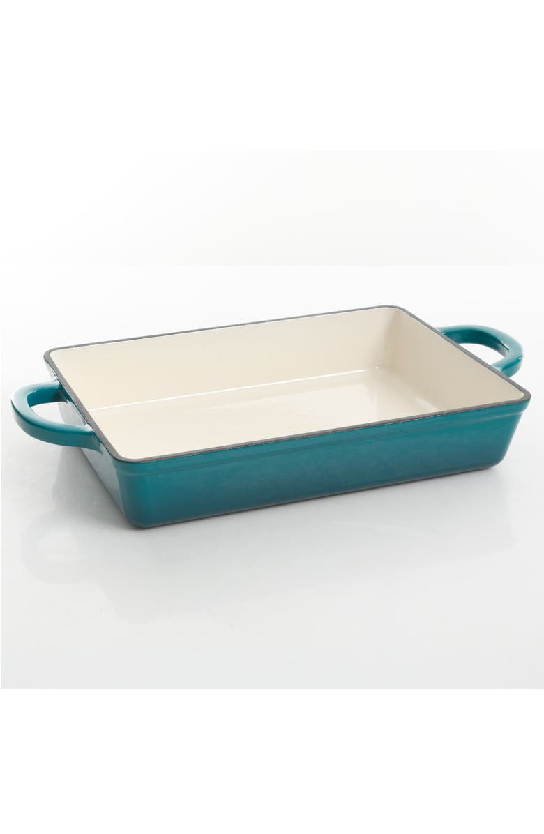 Crock-pot 13 in. Enameled Cast Iron Lasagna Pan, Alternate, color, Blue