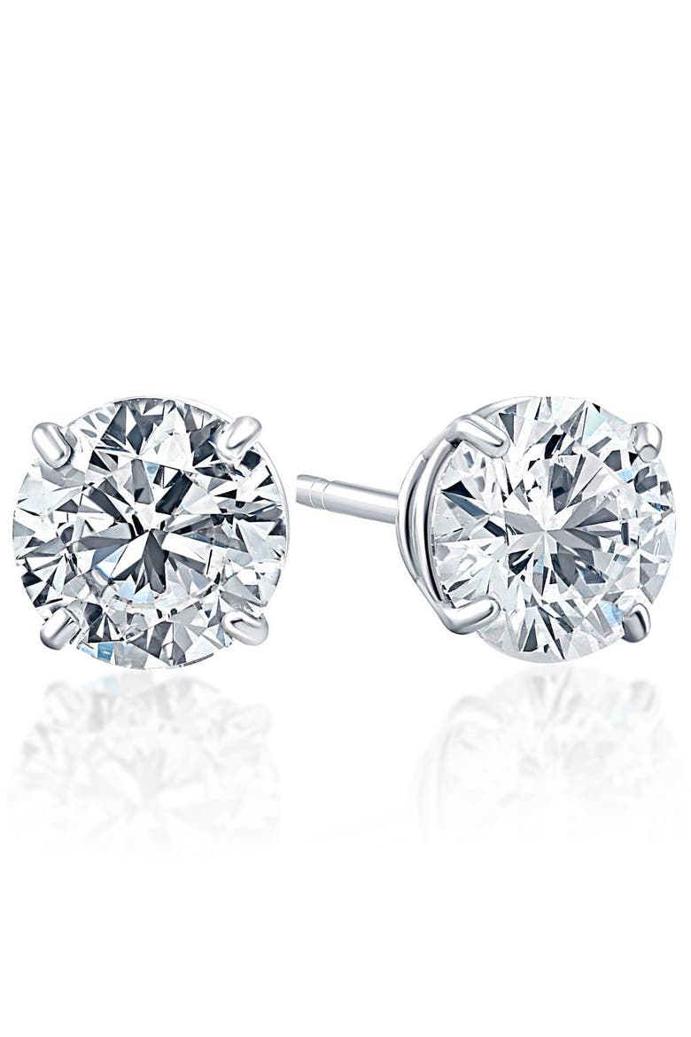 Certified 2Ct TW Diamond Studs 14k Gold Lab Grown, Alternate, color, 14k White Gold