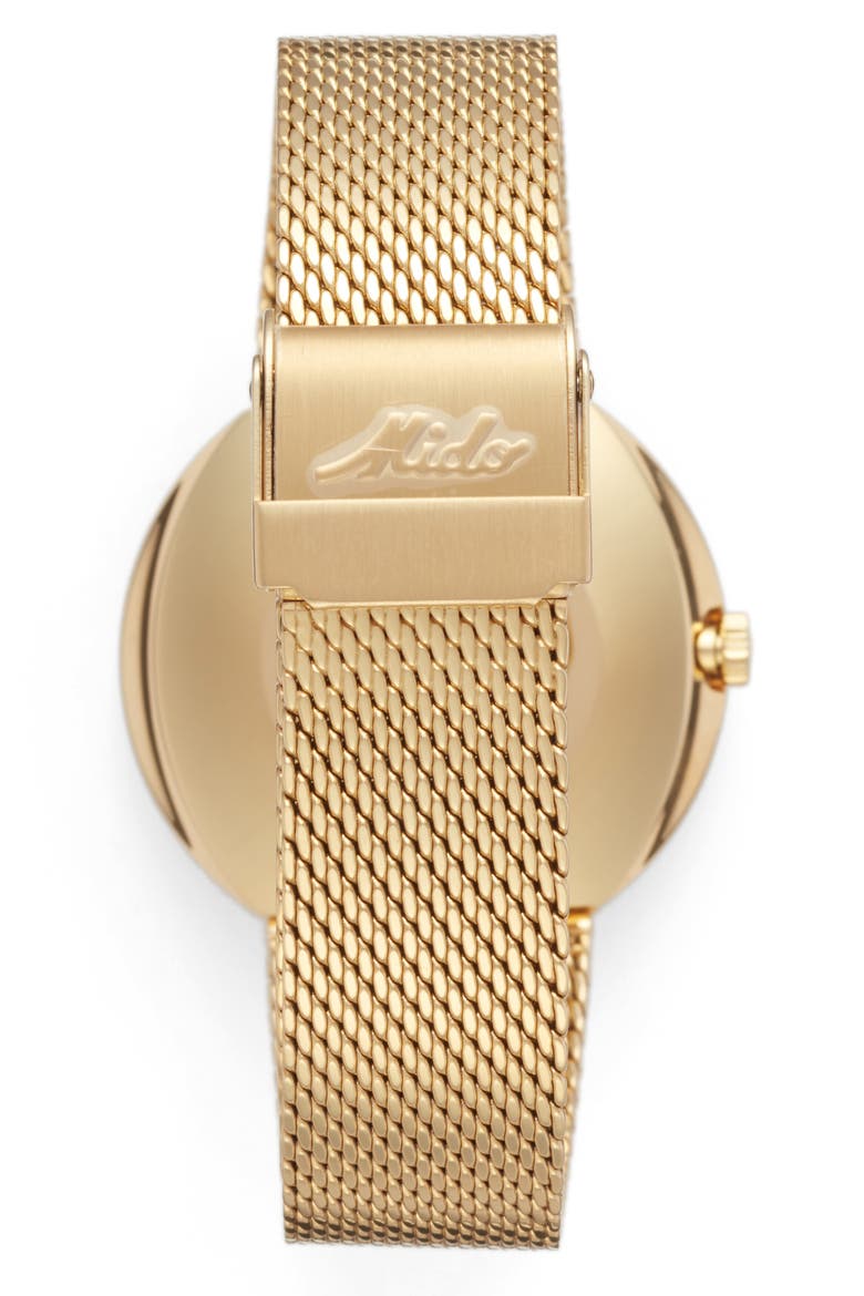 Commander Automatic Mesh Strap Watch, 37mm, Alternate, color, GOLD/ BLACK/ GOLD