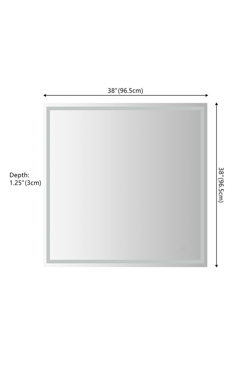 JONATHAN Y Pax Rectangular Frameless Antifog Front/Back-Lit Wall Bathroom Vanity Mirror with Smart Touch, Alternate, color, 