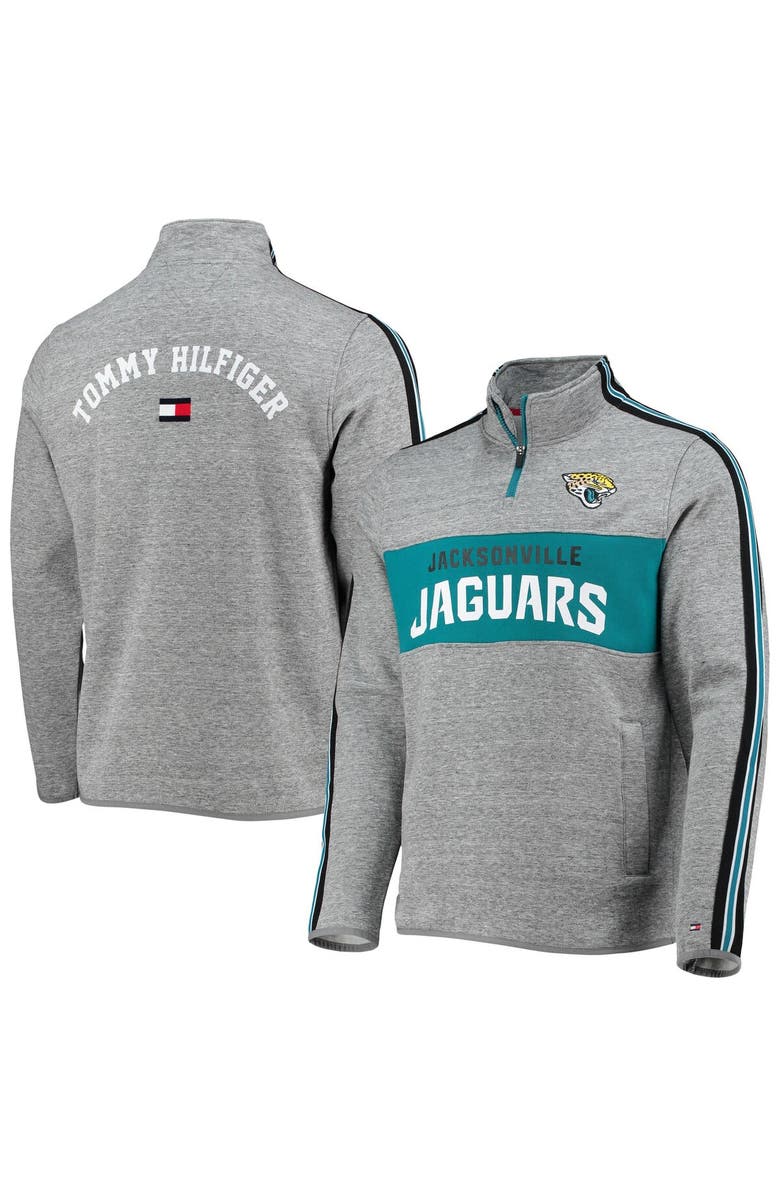 Tommy Hilfiger Men's Tommy Hilfiger Heathered Gray Jacksonville Jaguars Mario Quarter-Zip Jacket, Main, color, Heather Gray