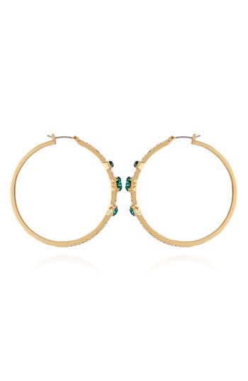 Vince Camuto Crystal Hoop Earrings In Goldtone