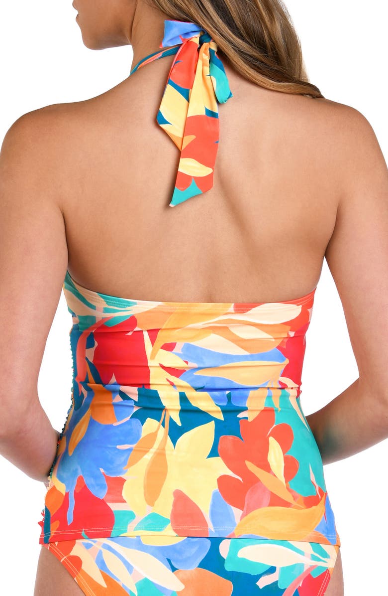 La Blanca Fantasy Resort Bandeau Bikini Top, Alternate, color, Orange Multi