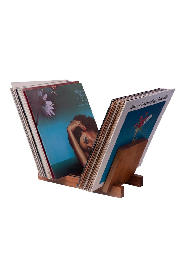 Vinyl Record Holder, Alternate, color, BROWN