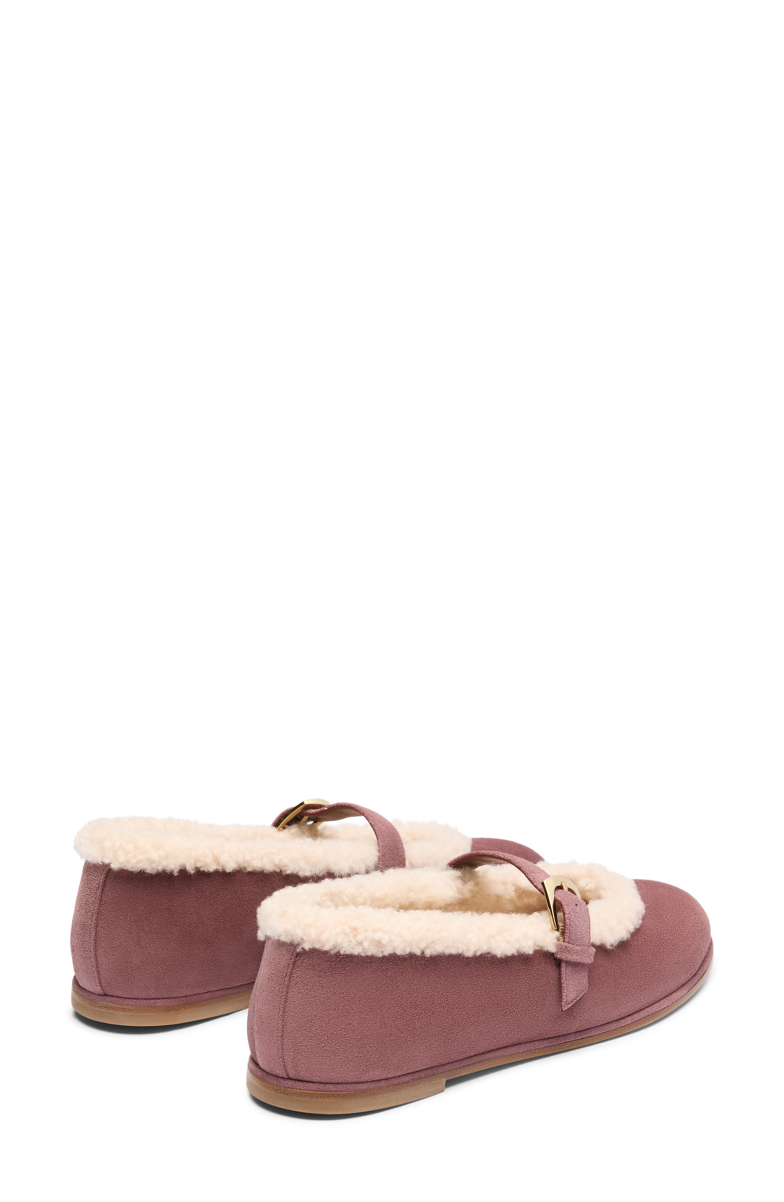Sai Genuine Shearling Mary Jane Flat, Alternate, color, BROWNSTONE/ NATURAL