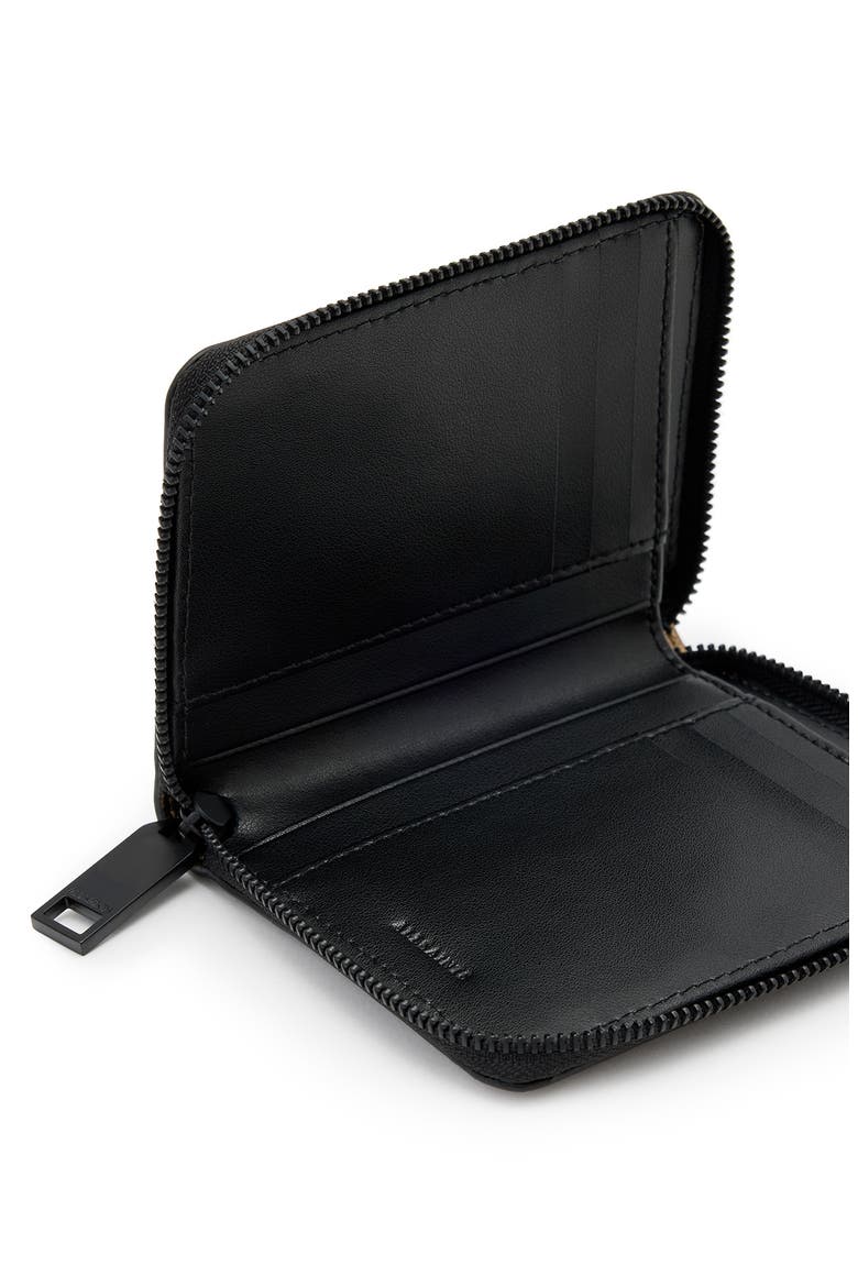 Lena Hex Metallic Leather Zip Wallet, Alternate, color, WARM BRASS