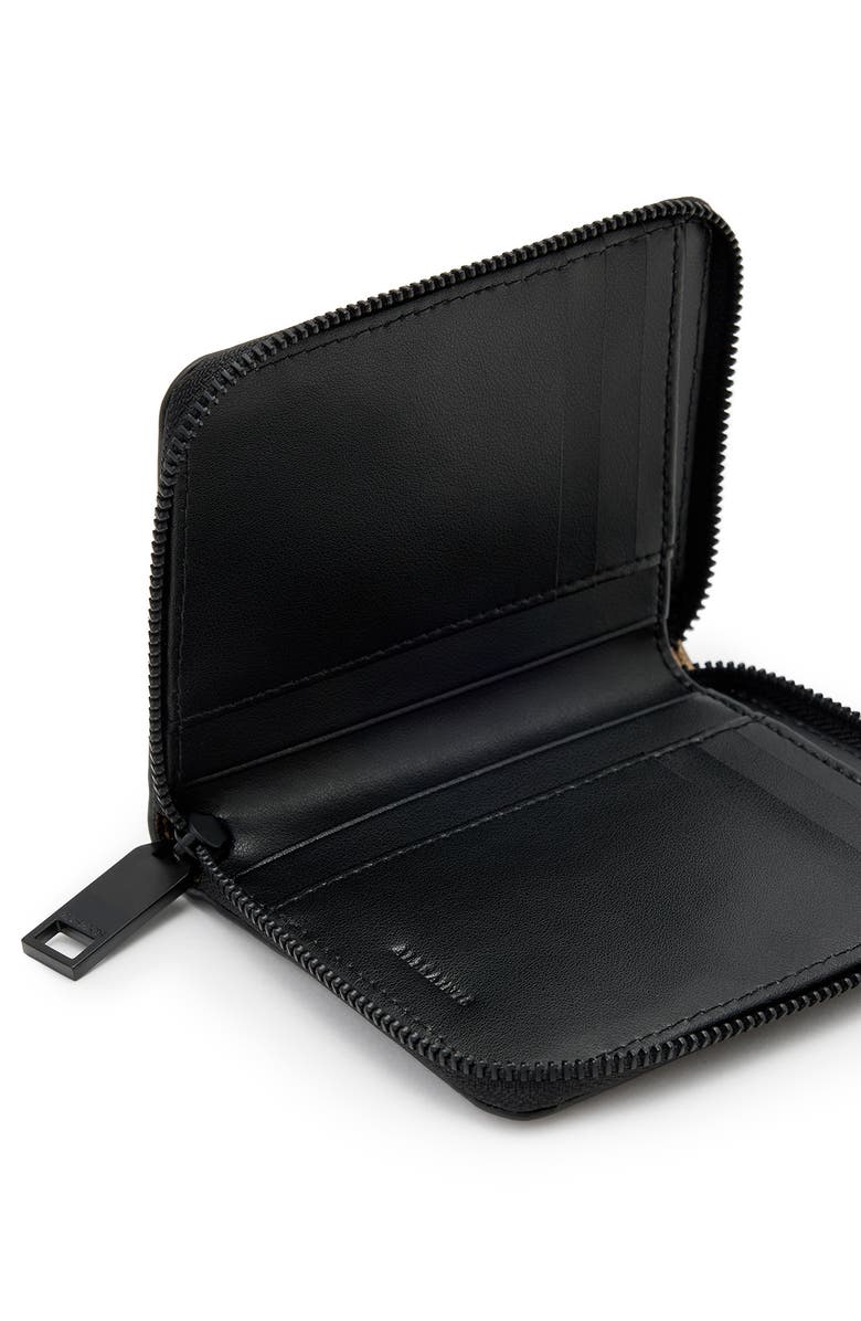 AllSaints Lena Hex Metallic Leather Zip Wallet, Alternate, color, Warm Brass