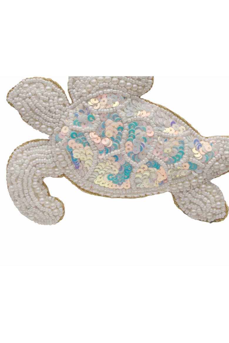 Pearl Shimmer Sea Turtle Ornament, Alternate, color, White