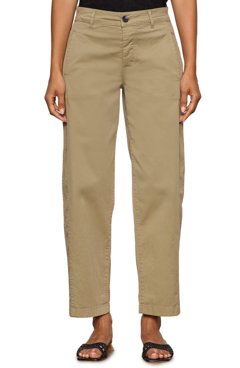 Sanctuary Boyfriend Cruiser Barrel Twill Pants, Main, color, Covert Green