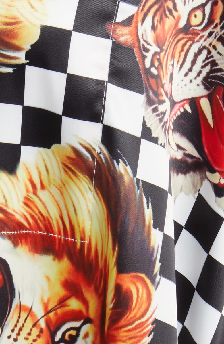 Dressed in Lala Posh Lions Oversize Satin Top & Pants Set, Alternate, color,