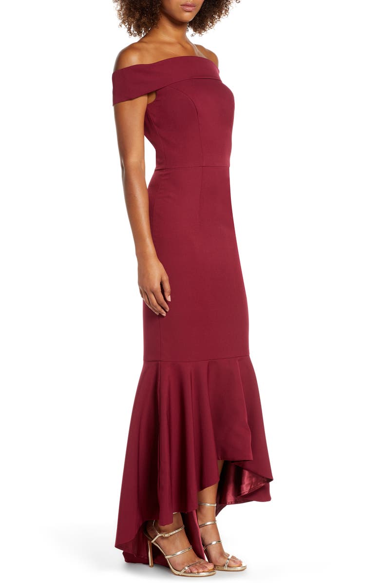 Chi Chi London Roz Off the Shoulder Mermaid Gown, Alternate, color,