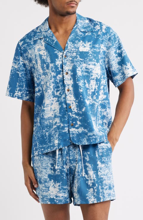 Jason Abstract Print Camp Shirt