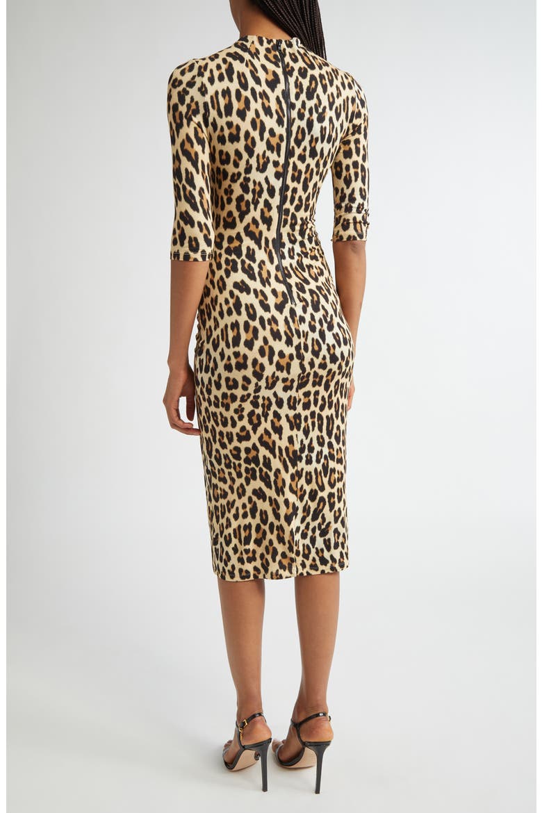 Delora Leopard Print Knit Midi Dress, Alternate, color, LEOPARD
