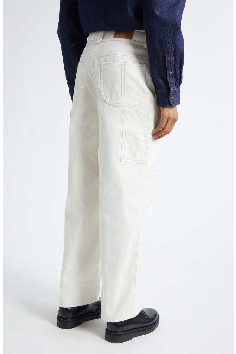 Cotton Worker Pants, Alternate, color, BLANC CREME