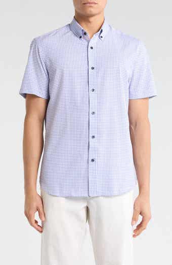 CONSTRUCT Slim Fit Geometric Print Short Sleeve Button-Down Shirt