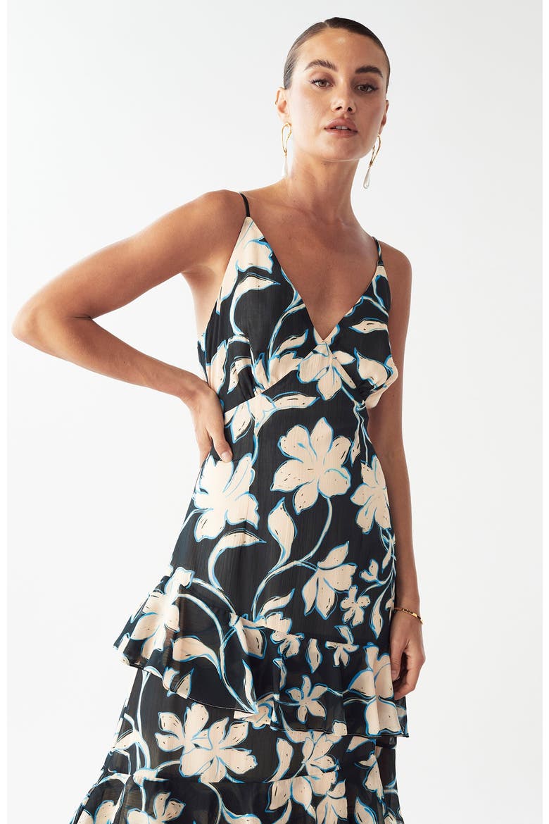 Tess Midi Dress, Alternate, color, Falling Garden