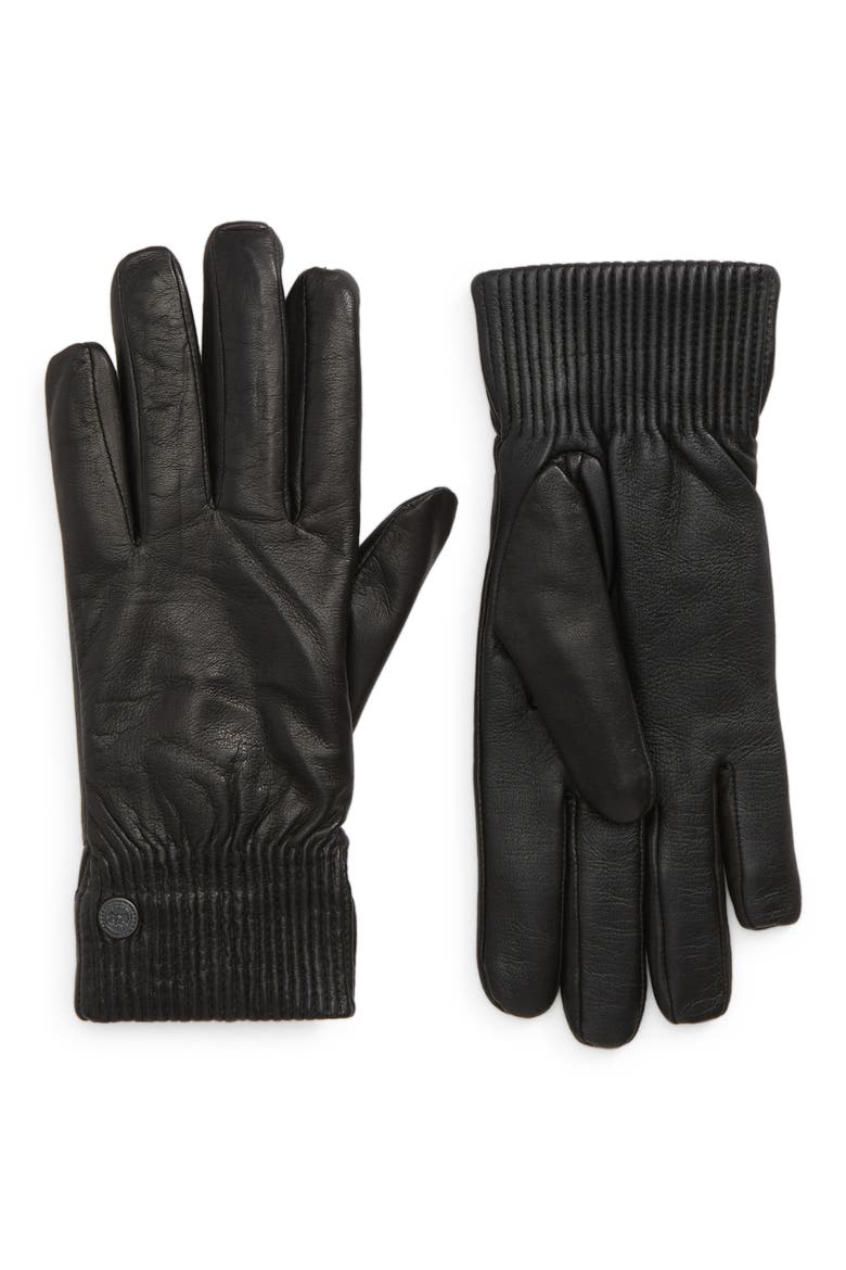 Women's Luxe Leather Gloves, Main, color, BLACK - NOIR