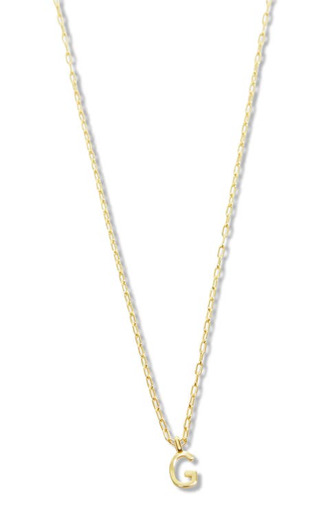 Initial Pendant Sterling Silver Paper Clip Chain Necklace