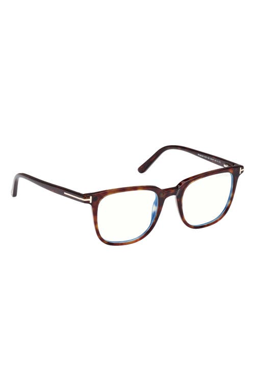 Tom Ford 50mm Square Blue Light Blocking Optical Glasses & Clip-on Sunglasses