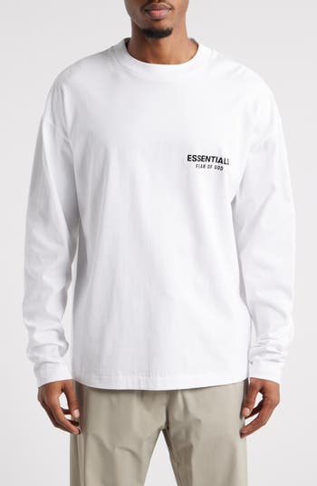 【FEAR OF GOD】CLASSIC FIT LONG SLEEVE T FEAR OF GOD ESSENTIALS - Men Classic Fit Long Sleeve T-Shirt