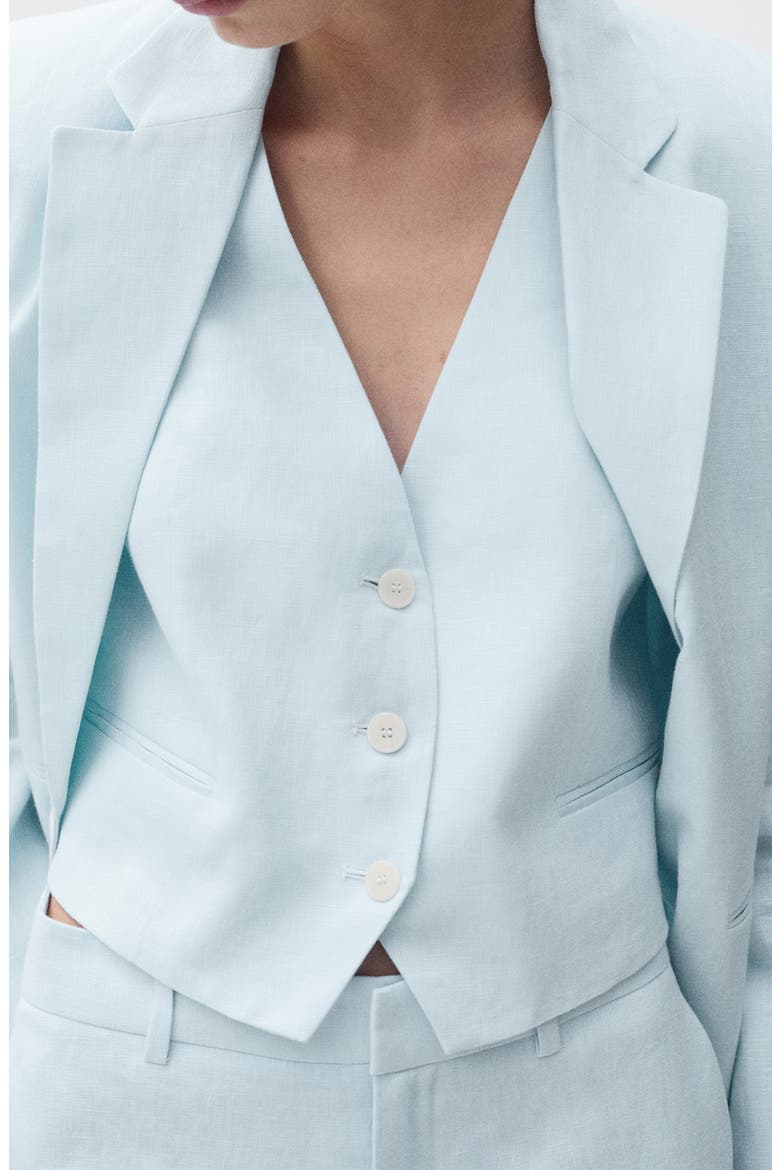 Linen Vest, Alternate, color, SKY BLUE