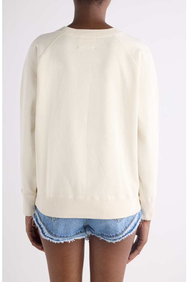 Millyny Lips Embroidered Fleece Sweatshirt, Alternate, color, ECRU