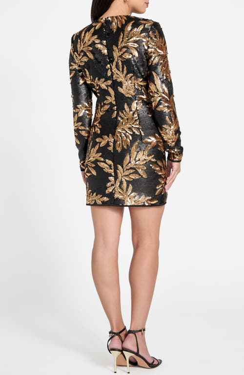 Marciano Daisy Sequin Long Sleeve Minidress In Multi