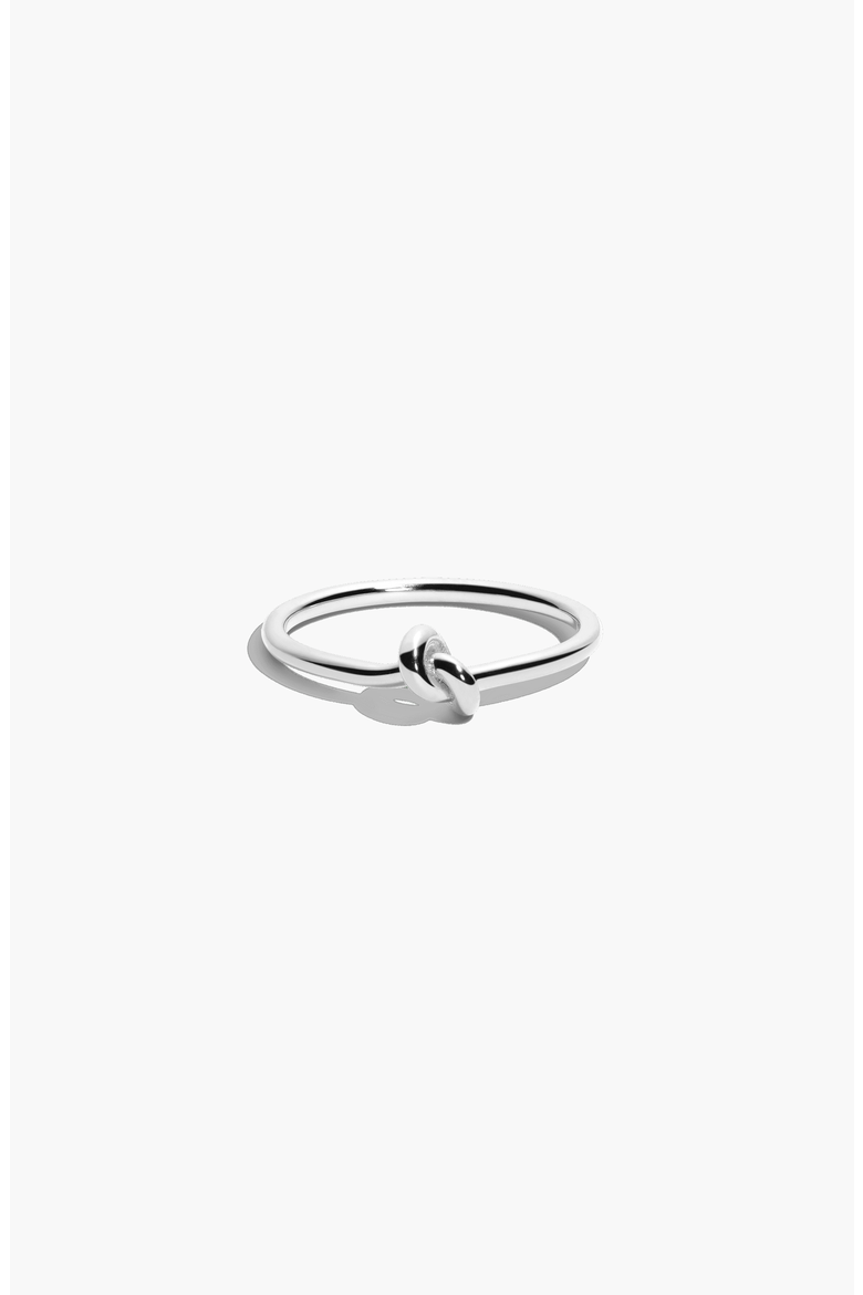 Gold Knot Ring, Main, color, White Gold Vermeil