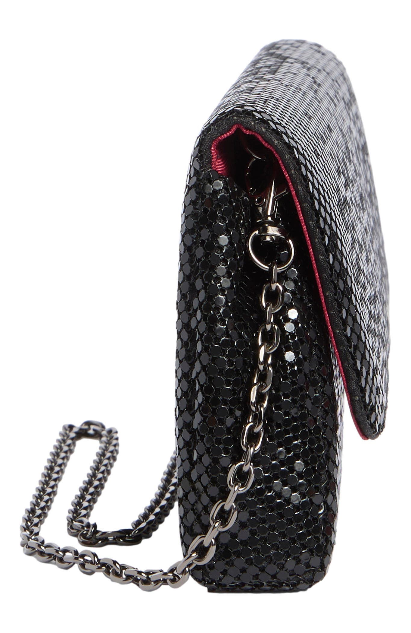 Whiting & Davis Romy Clutch, Alternate, color, Black