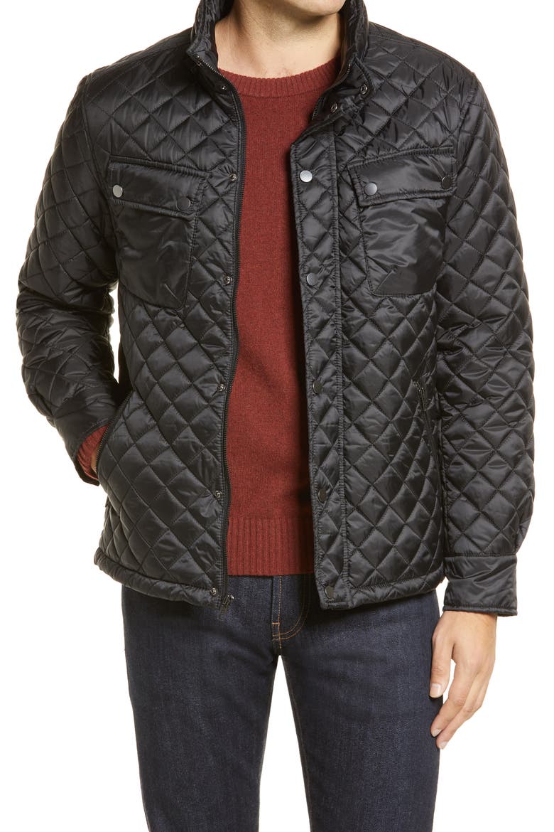 Lightweight Quilted Jacket, Main, color, BLACK CAVIAR