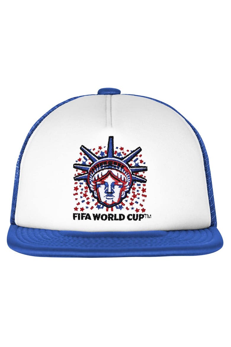 Men's Outerstuff  White/Royal USMNT Defender Adjustable Trucker Hat, Alternate, color, White