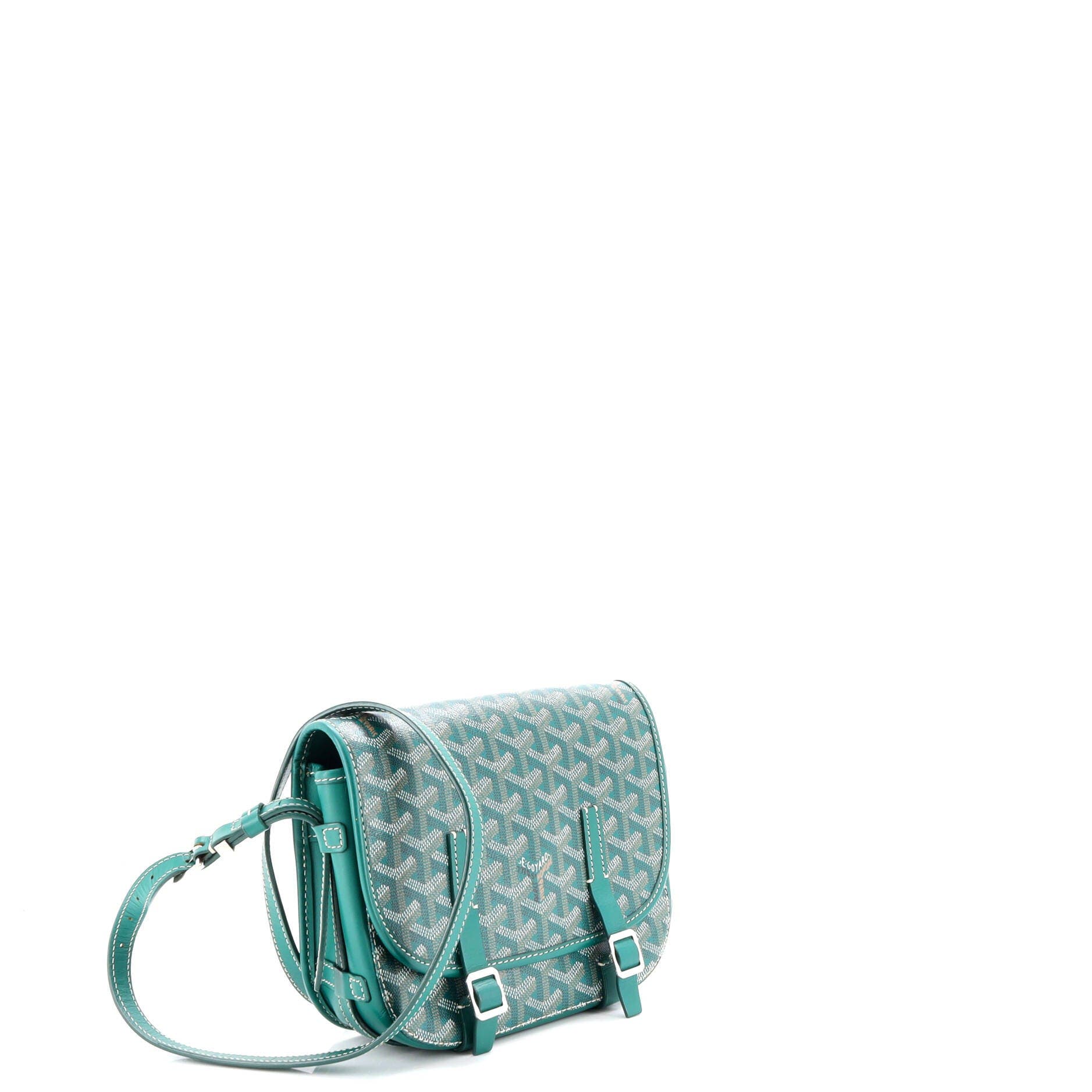 Belvedere Messenger Bag Coated Canvas with Leather PM, Alternate, color, Green