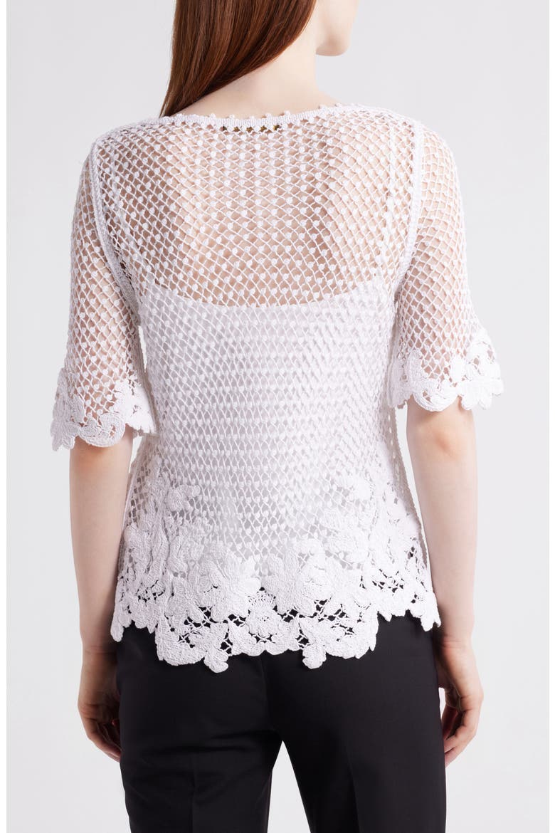 Crochet Lace Top, Alternate, color, WHITE