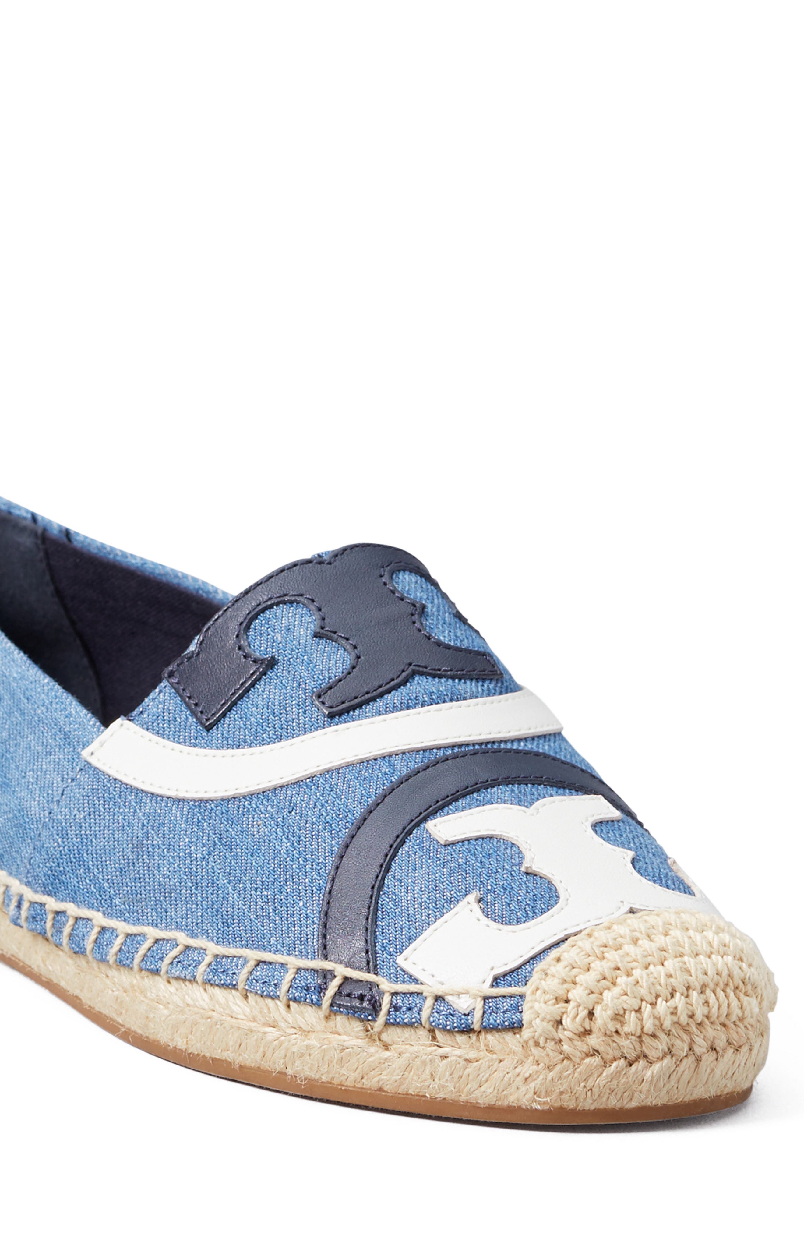Poppy Logo Espadrille Flat, Alternate, color, DENIM