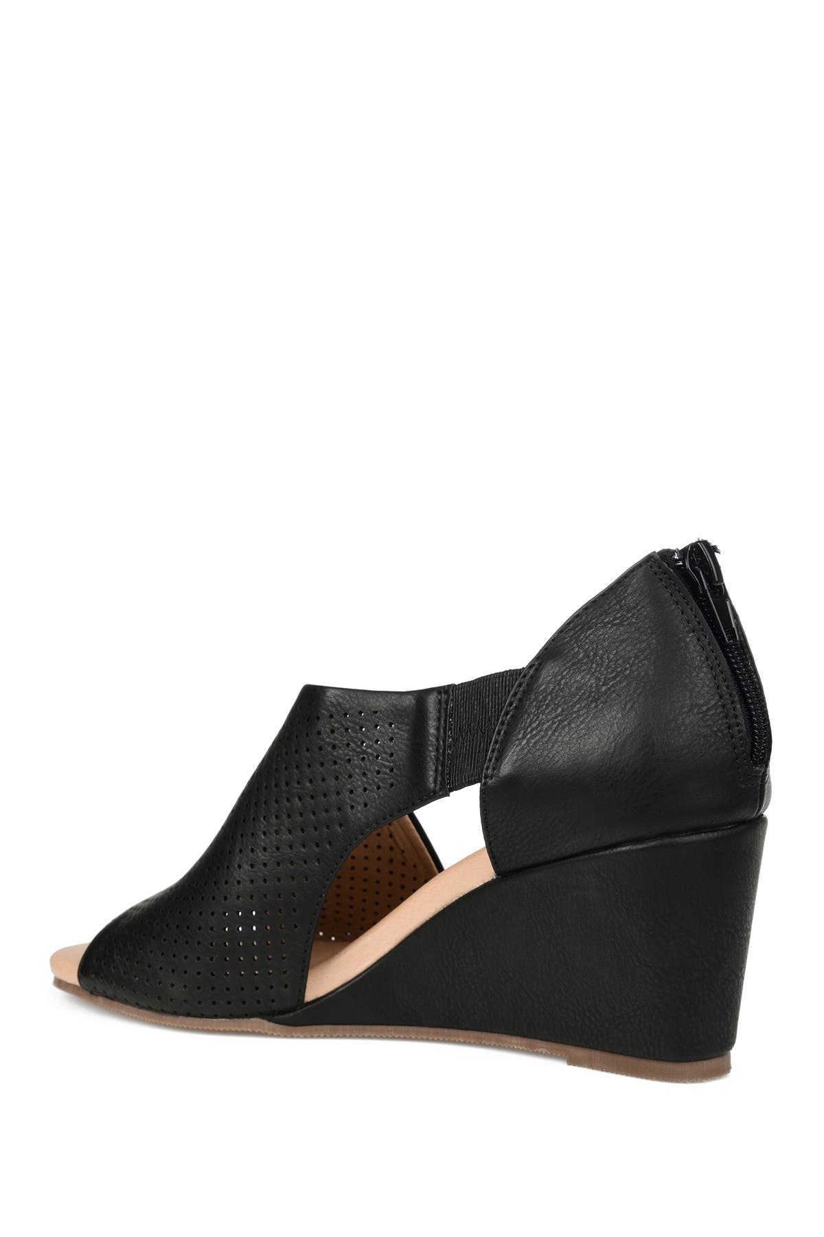 Journee Collection JOURNEE Aretha d'Orsay Wedge Sandal, Alternate, color, Black