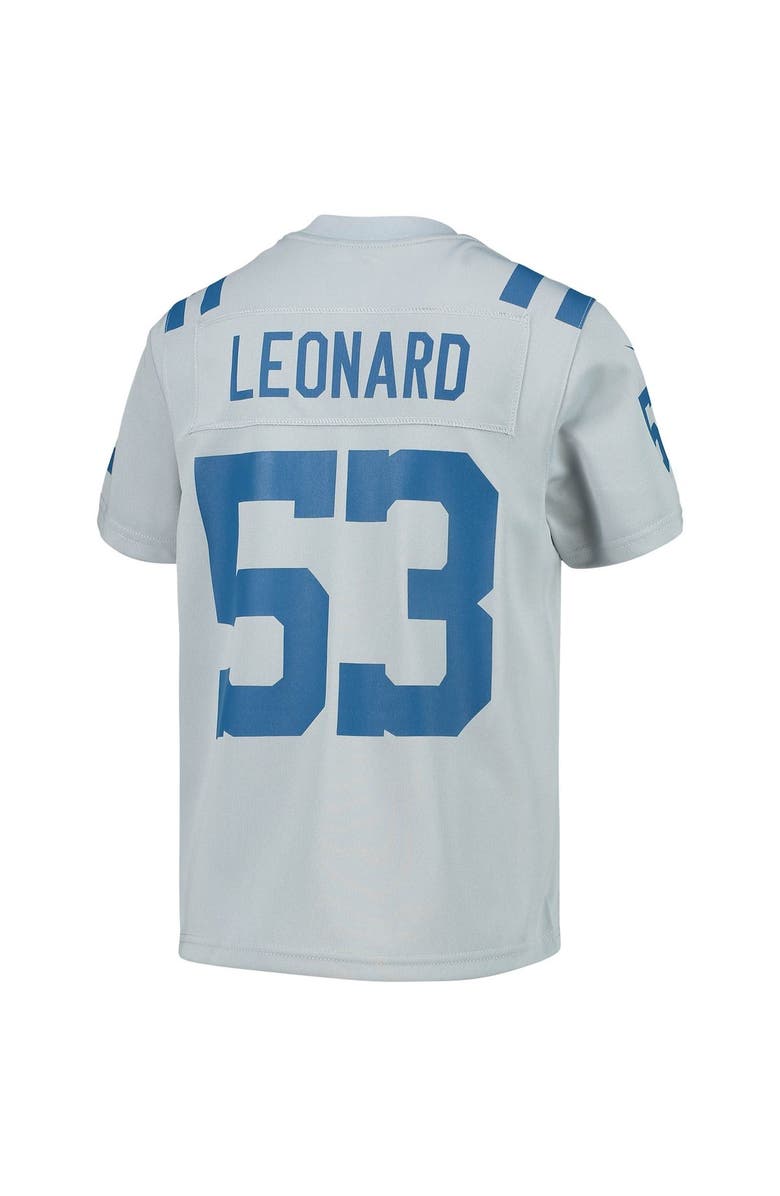 Nike Youth Nike Shaquille Leonard Gray Indianapolis Colts Inverted Team Game Jersey, Alternate, color, 