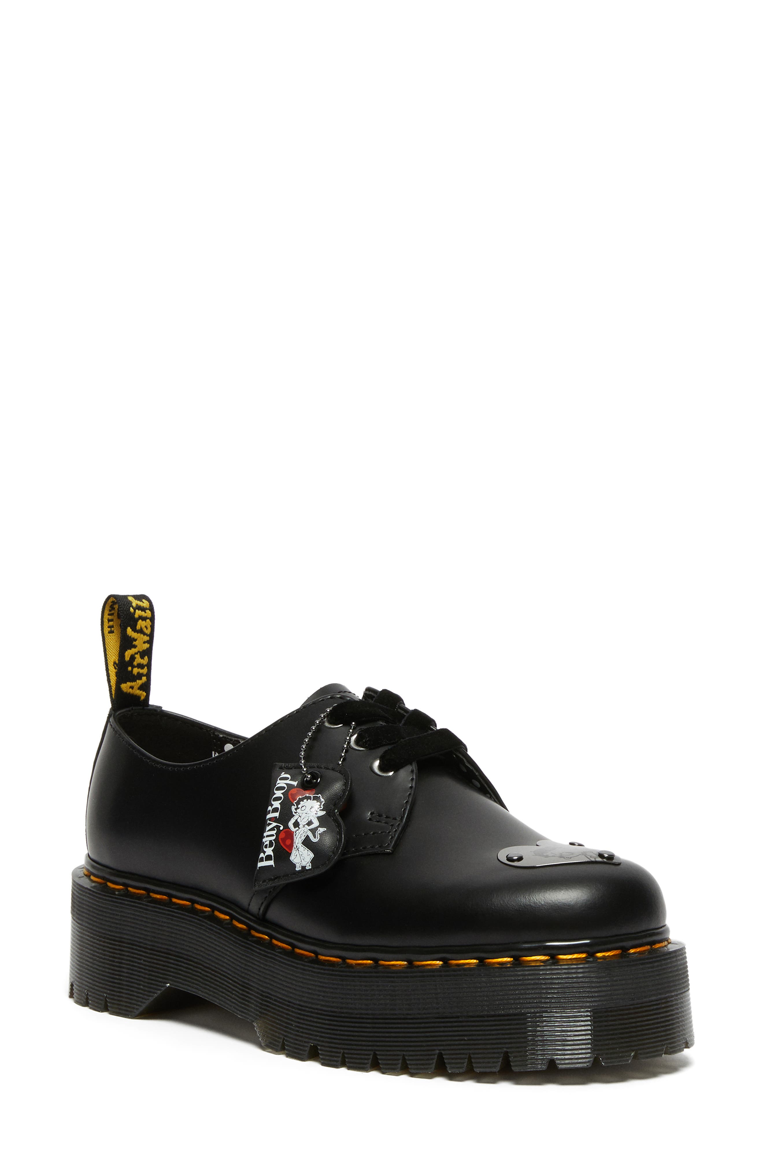 Dr. Martens 1461 Quad Betty Boop Water Repellent Platform Derby, Main, color, 