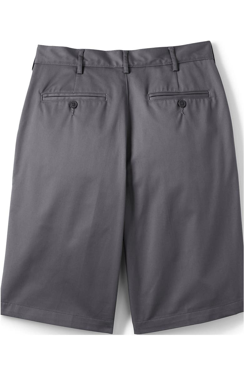 Lands' End School Uniform Young  Plain Front Blend Chino Shorts, Alternate, color, Arctic Gray