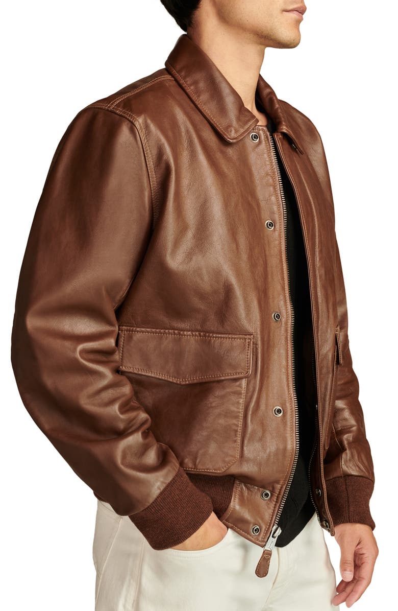 Lucky Brand A-2 Leather Flight Jacket, Alternate, color, 